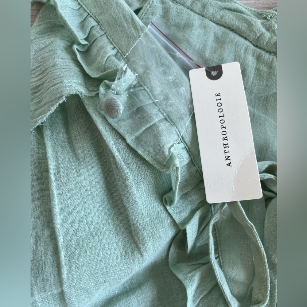 By Anthropologie Boho Ruffle Mini Dress M - Picture 5 of 5